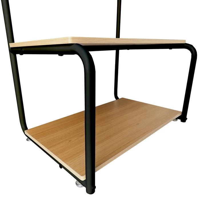 Appendiabiti Ingresso Corridoio Metallo 2 Ripiani 2 Barre Superiori Nero Nyana Home