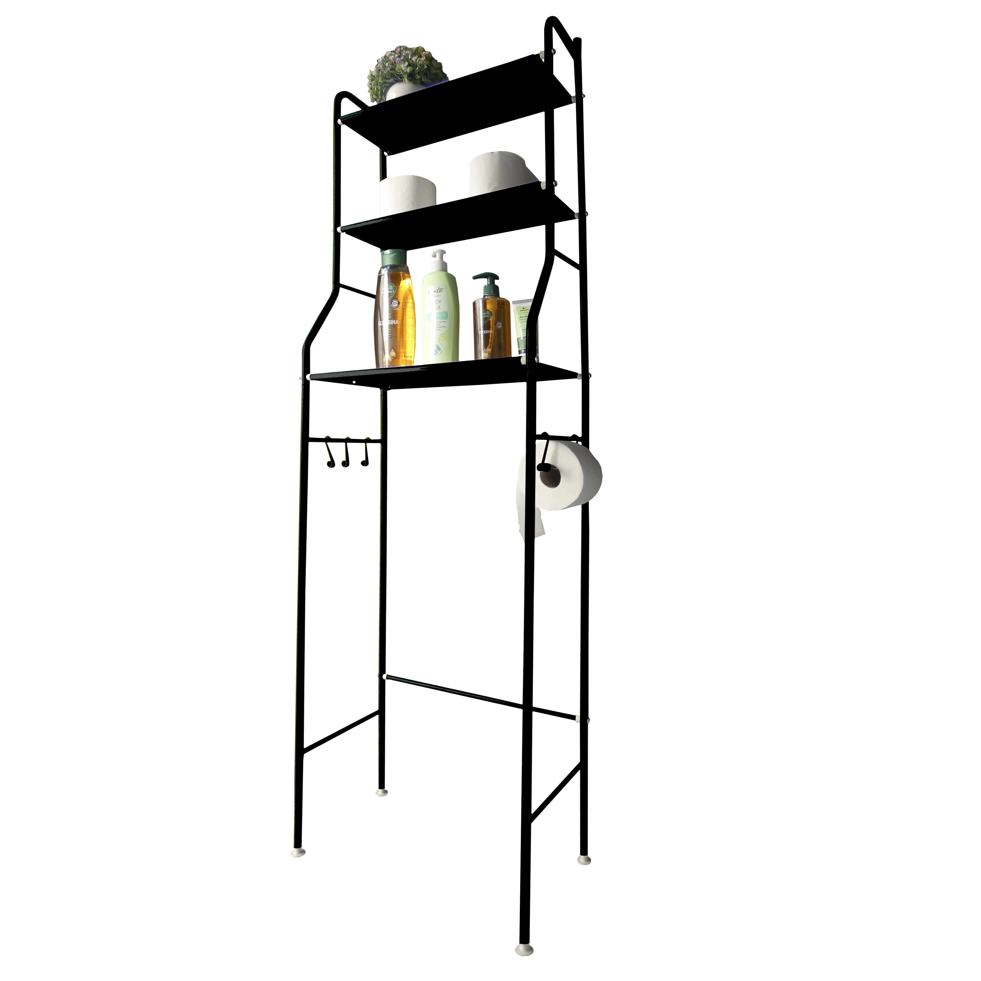 Mensola bagno sopra wc 3 altezze Nero Nyana Home