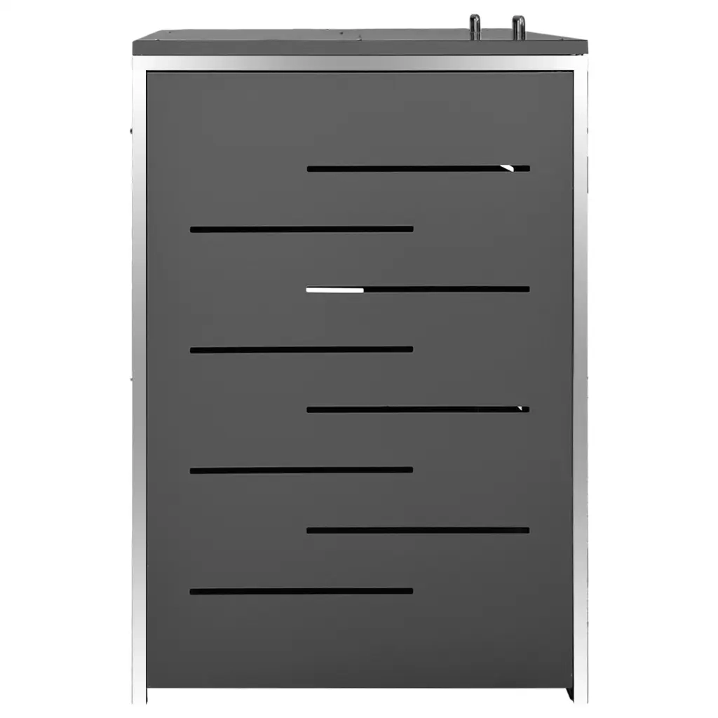 Copri Bidoni Pattumiera Doppia 138x77,5x115,5 cm Acciaio Inox cod mxl 52620