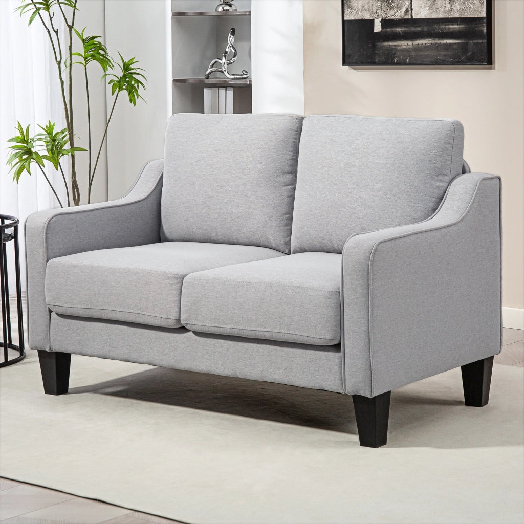 Divano 2 Posti Tessuto Grigio Chiaro ¨C zephmum ¨C 136x77x86