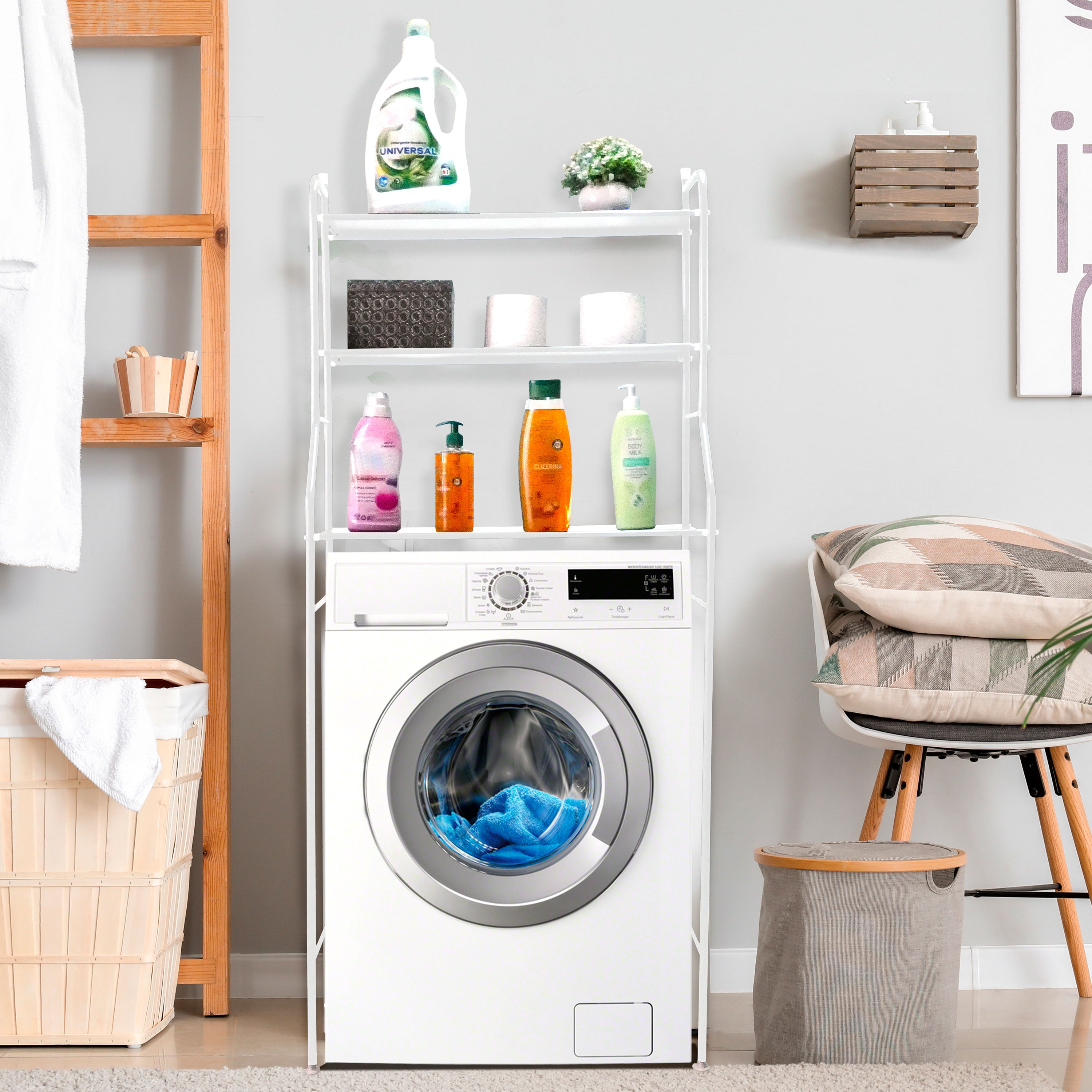 Mensola Multiuso su Lavatrice 3 Altezze Bianco Nyana Home