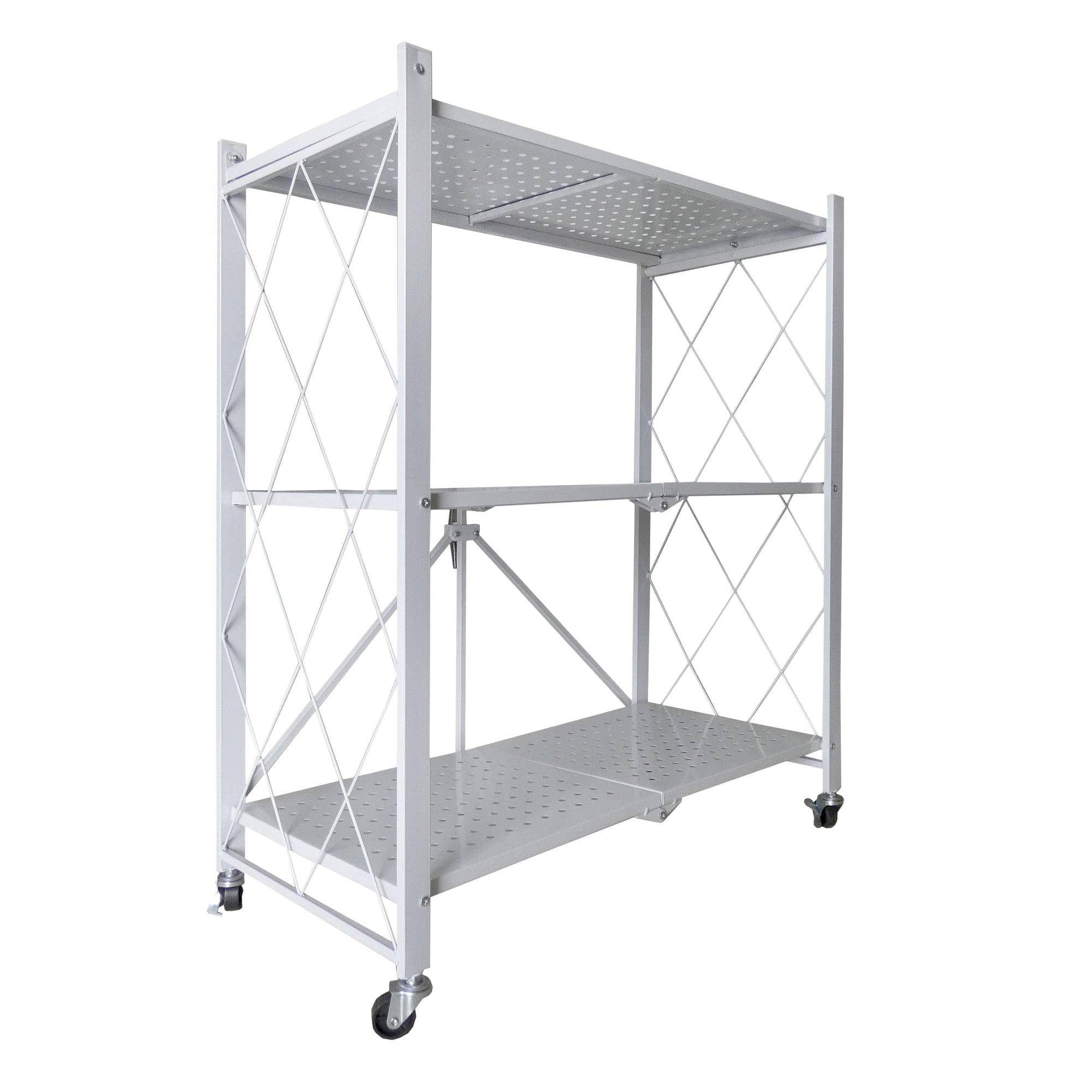 Scaffalatura multiuso pieghevole con ruote Bianca Nyana Home