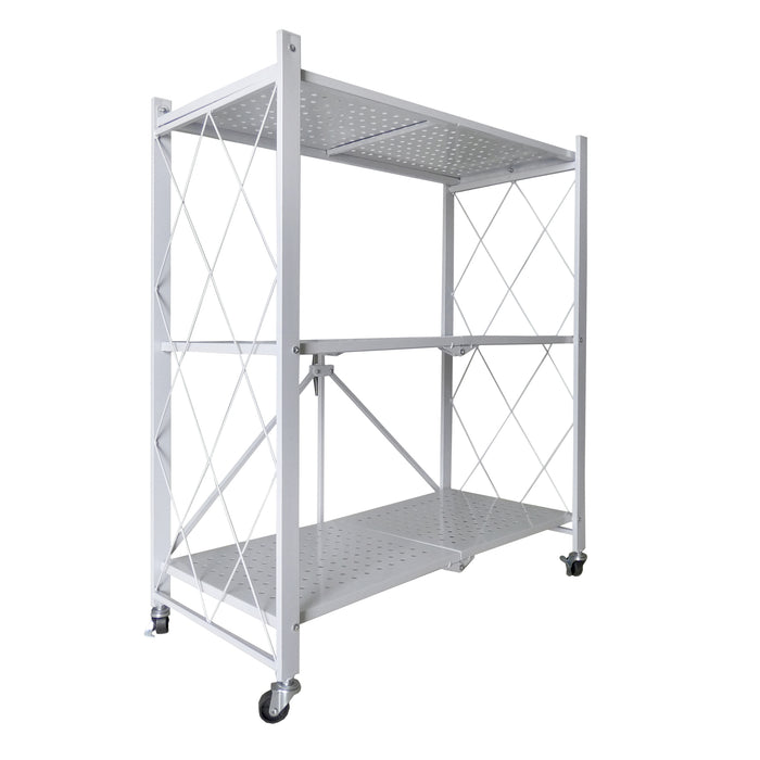 Scaffalatura multiuso pieghevole con ruote Bianca Nyana Home