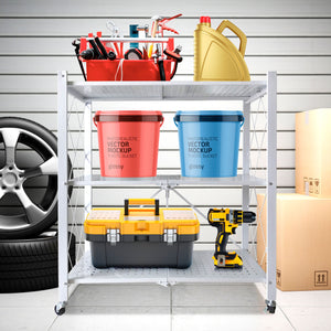 Scaffalatura multiuso pieghevole con ruote Bianca Nyana Home