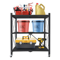 Scaffalatura multiuso pieghevole con ruote Nera Nyana Home