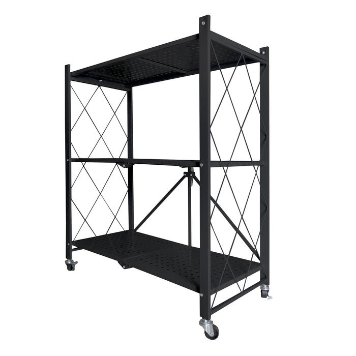 Scaffalatura multiuso pieghevole con ruote Nera Nyana Home