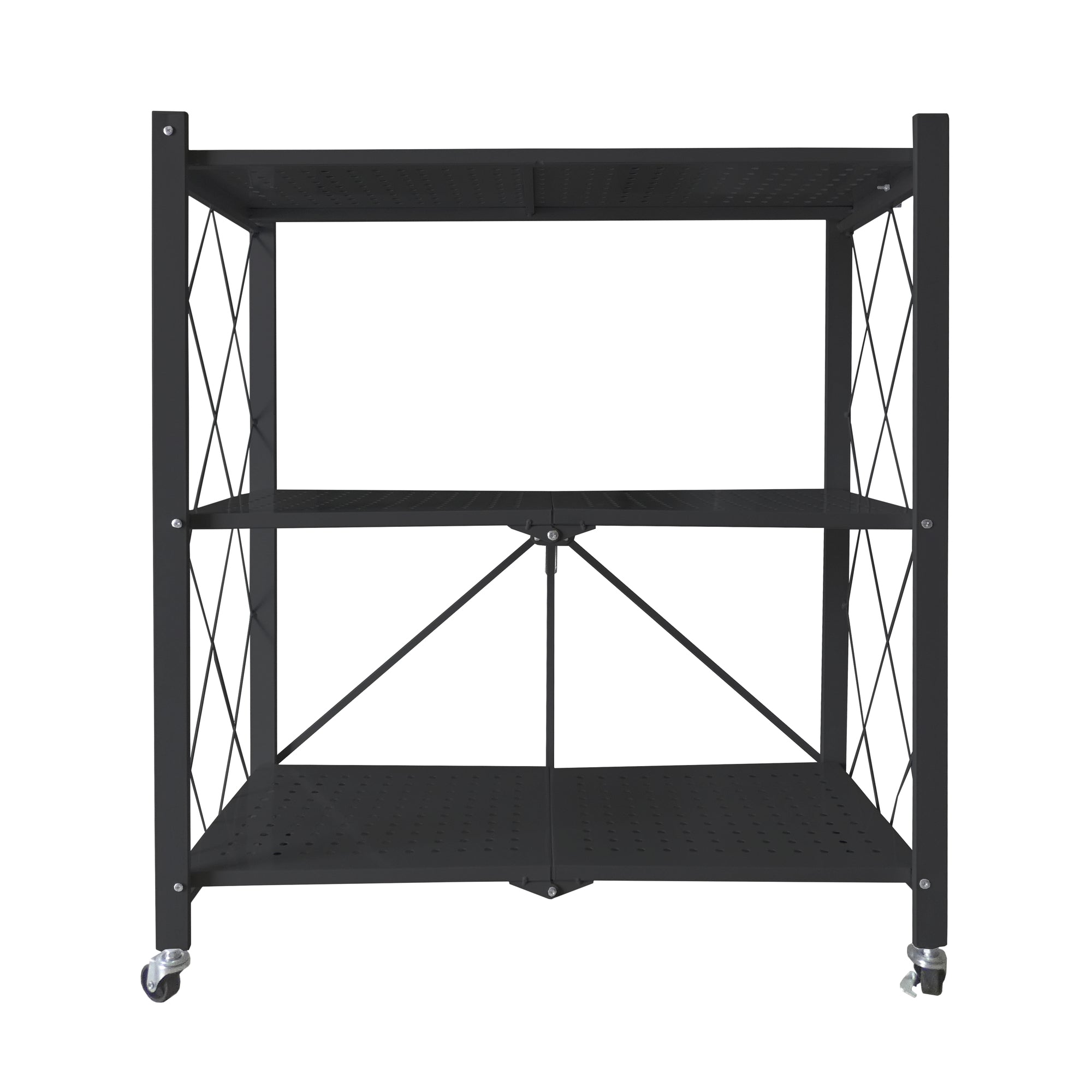 Scaffalatura multiuso pieghevole con ruote Nera Nyana Home