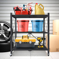 Scaffalatura multiuso pieghevole con ruote Nera Nyana Home