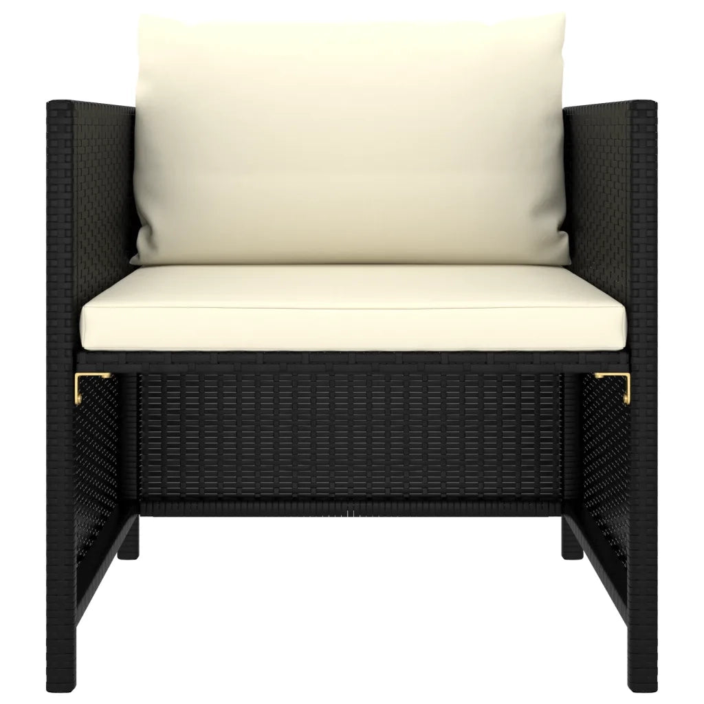 Set Divani da Giardino 8 pz con Cuscini in Polyrattan Nero 3059796