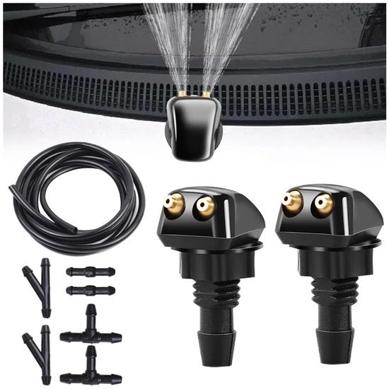 Kit per Irrigatore a Spruzzo 9 Pezzi - Tubo da 2 Metri - Connesioni a Sfera - Bocchetta per Esterno - Universale - Materiale Sostenibile - Kit per Irrigazione