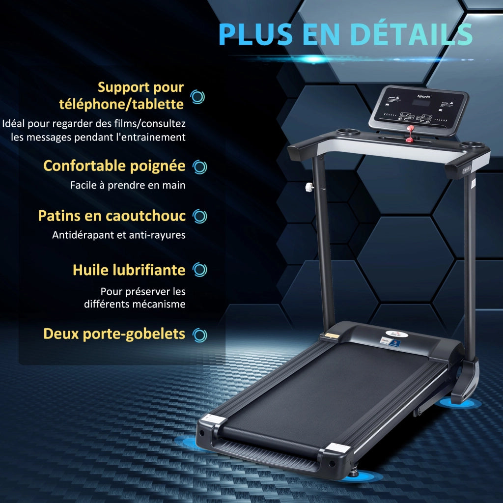 Tapis Roulant Elettrico Pieghevole ¨C Zephmum ¨C 500 W LCD 12 Programmi 1-12 Km/h Nero