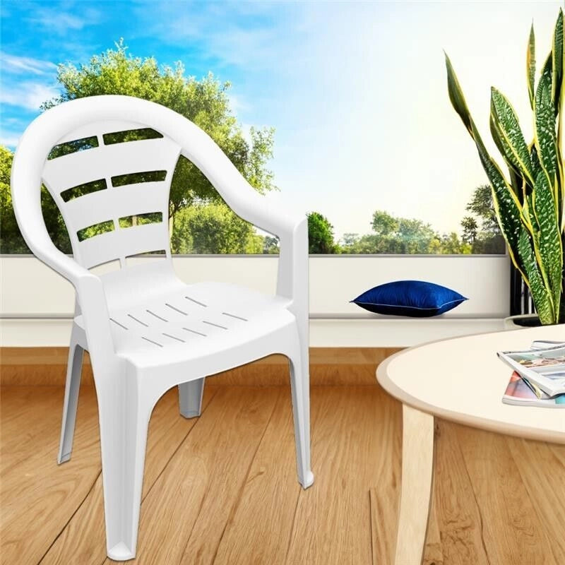 MAURY'S SET 4 SEDIE MOYO IMPILABILI DA ESTERNO COLOR  BIANCO 54 X 56 X H81 CM
