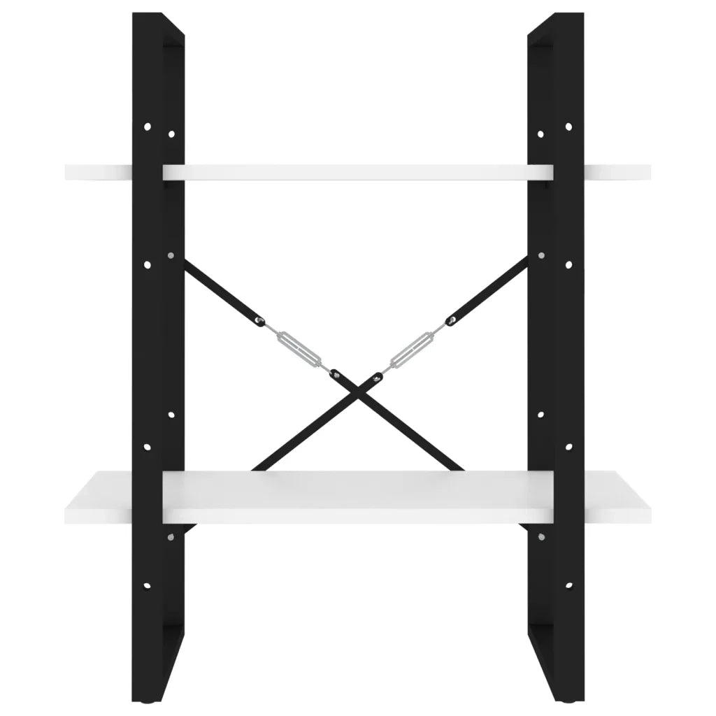 Libreria a 2 Ripiani Bianca 60x30x70 cm in Legno Multistrato 806427