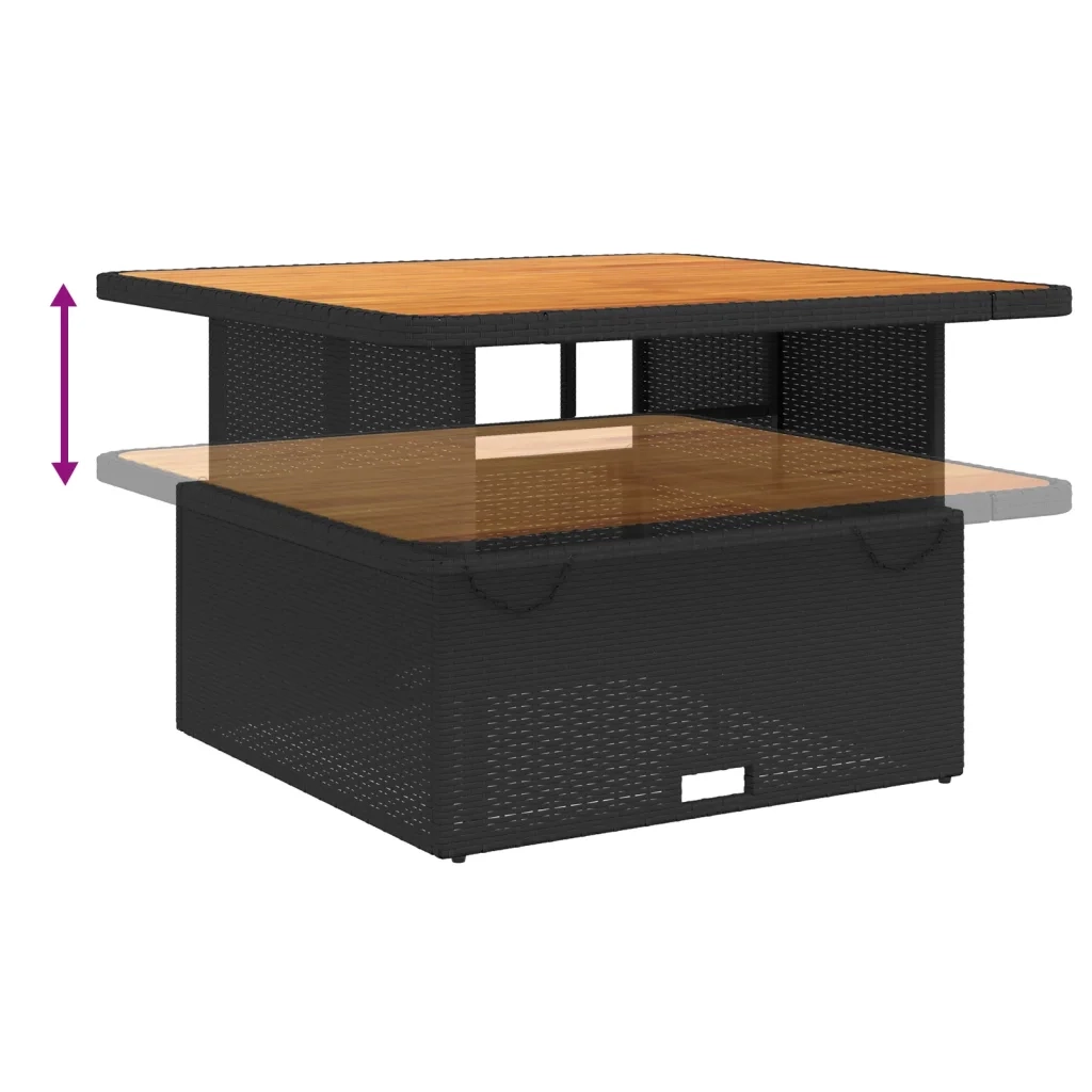 Set da Pranzo da Giardino 2 pz con Cuscini Nero in Polyrattan 3277331
