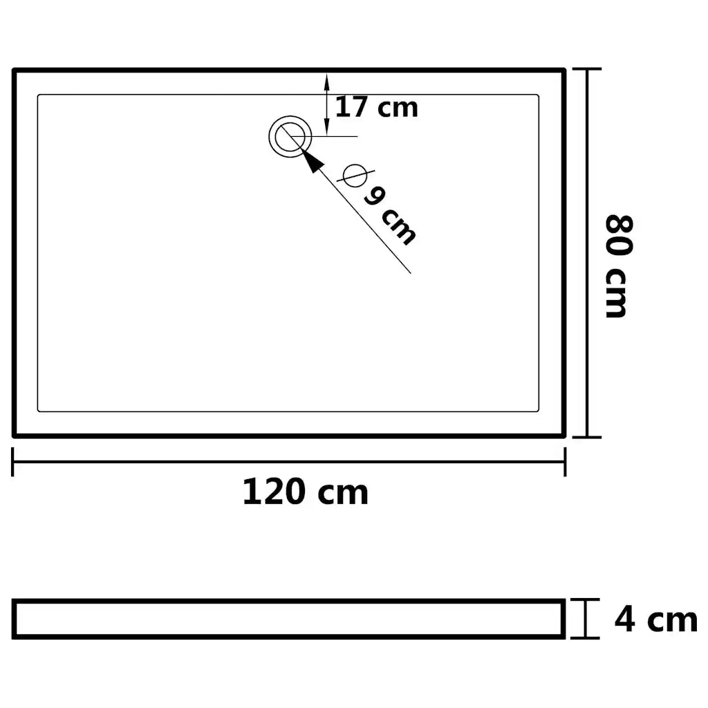 Piatto Doccia in ABS Rettangolare Bianco 80x120 cm CFW9217858