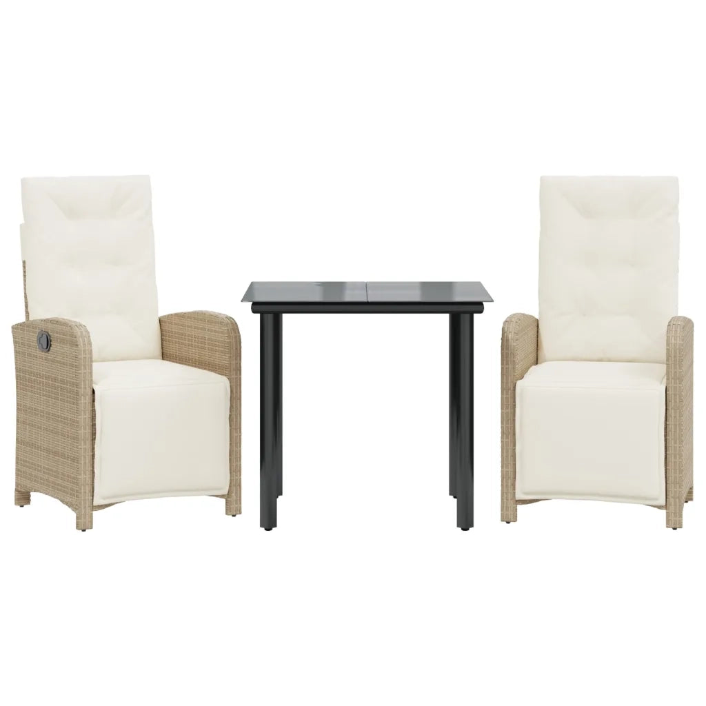Set da Bistrò 3 pz con Cuscini Beige in Polyrattan 3212577