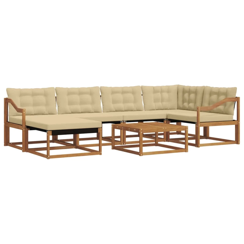 Set di divani da esterno con cuscino 19 pcs Naturale e Beige 3369660