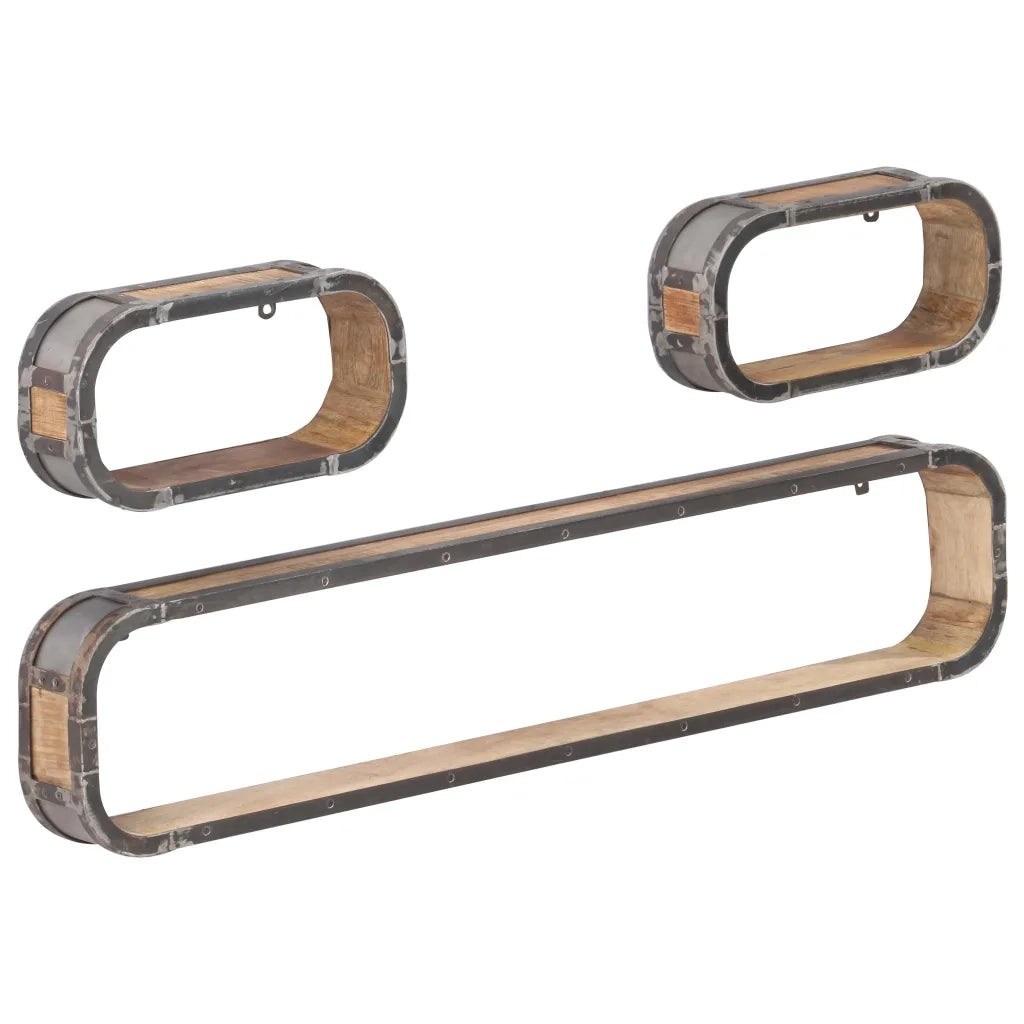 Set Mensole da Parete 3 pz in Legno Massello di Mango cod mxl 57235