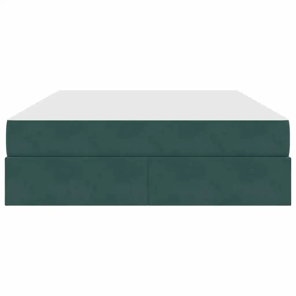 Letto con contenitore e materasso Verde Scuro 140 x 200 cm 3399727
