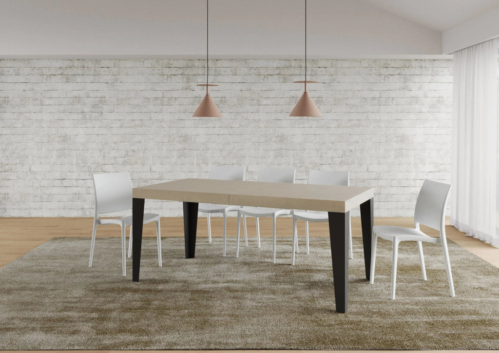 Tavolo Allungabile 200-460x90x77 cm Flame Premium Cashmere Telaio Antracite