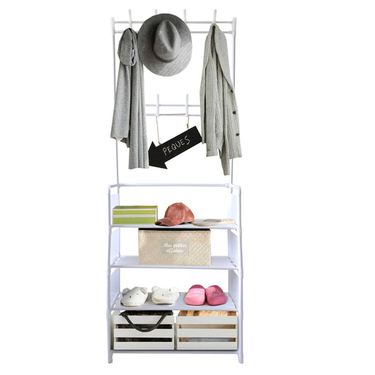 Appendiabiti Ingresso Corridoio Nyana Home 4 Ripiani 8 Appendiabiti Bianco