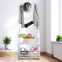 Appendiabiti Ingresso Corridoio Nyana Home 4 Ripiani 8 Appendiabiti Bianco