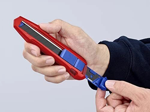 Knipex 90 10 165 BK CutiX Taglierino Universale lama retrattile segmentata 18 mm impugnatura magnesio colore Nero