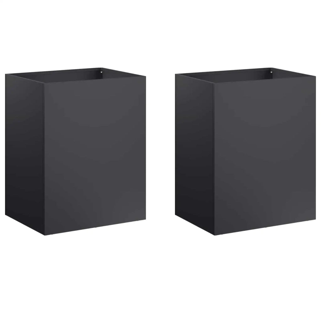 Vaso da giardino 2 pz Nero 40 x 30 x 40 cm 8005471