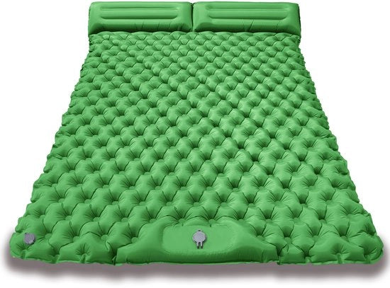 Letto gonfiabile da due persone 200x120x5cm - Pomp incorporata - Materasso gonfiabile-materasso da campeggio-futon-zaino da campeggio-esterno-verde militare