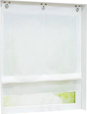 Rolle tenda trasparente con ganci - 80 x 130 cm - per camera da letto cucina bagno - bianco