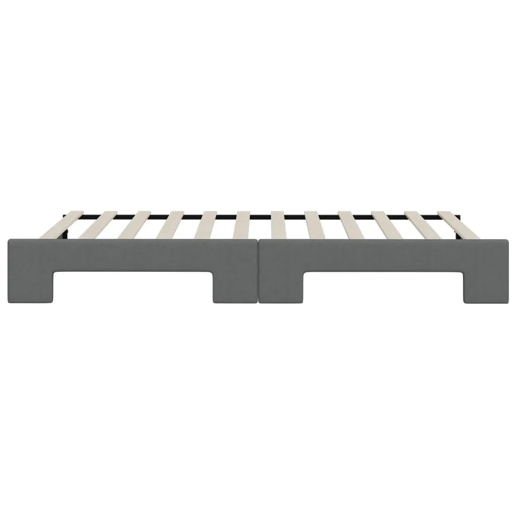 Divano Letto con Letto Estraibile Grigio Scuro 90x200cm Tessuto