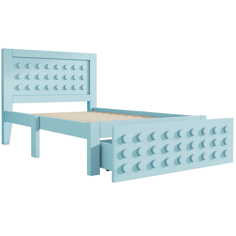 Letto bambino-Xylo-90x200 cm-design a blocchi, cassetti, contenitore, senza materasso
