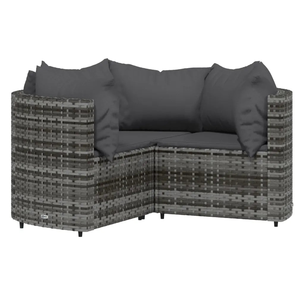 Set Divani da Giardino 4 pz con Cuscini in Polyrattan Grigiocod mxl 130077