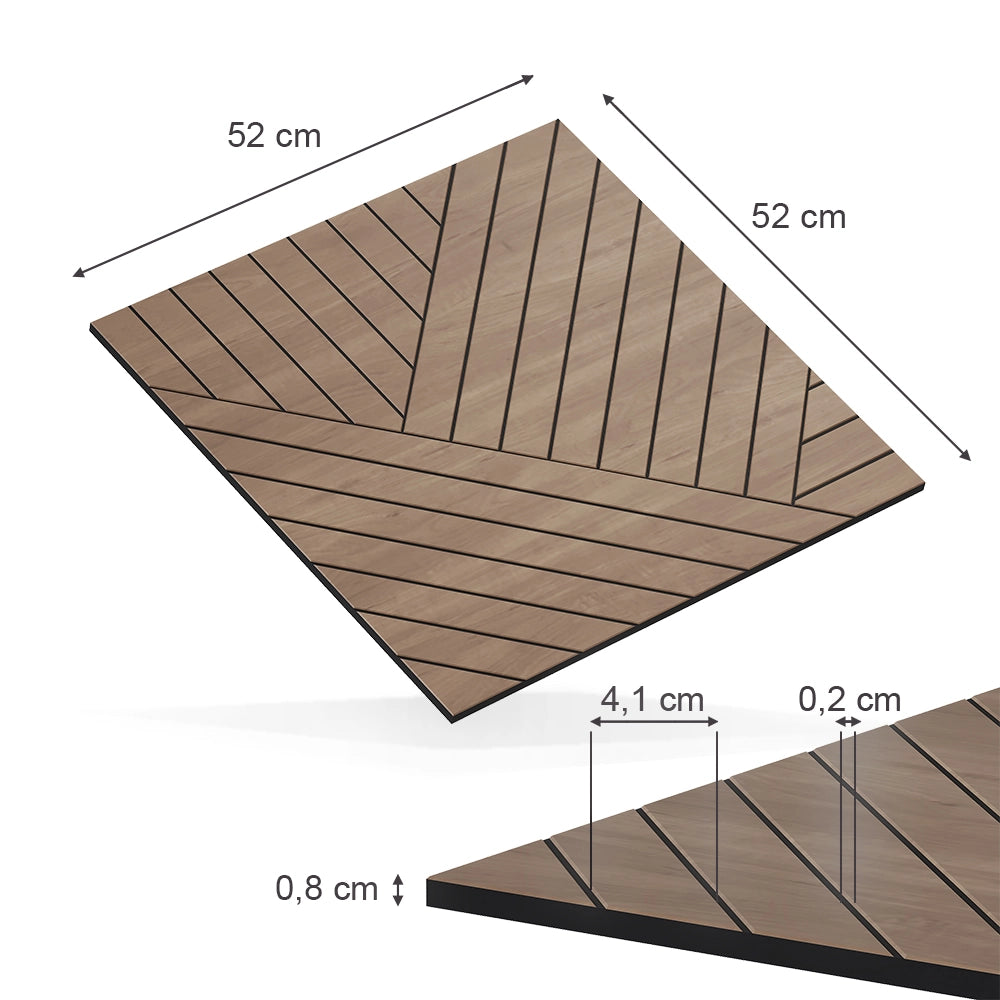 Vicco Pannello a parete Rovere 8 pezzi, destra
