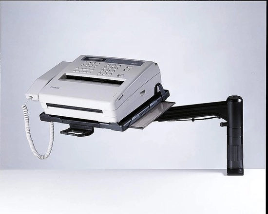 Telefono da scrivania con gancio adattabile (360° girevole, 250 x 175mm, guida cavo) nero, 1 pezzo