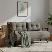 Calvin, Divano Letto 2 Posti Contenitore, 133x78 cm Grigio Scuro