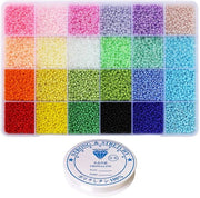 Palline in vetro dimensione 11/0 con 24 colori 14400 pezzi in scatola Piccole palline per la creazione di accessori e gioielli