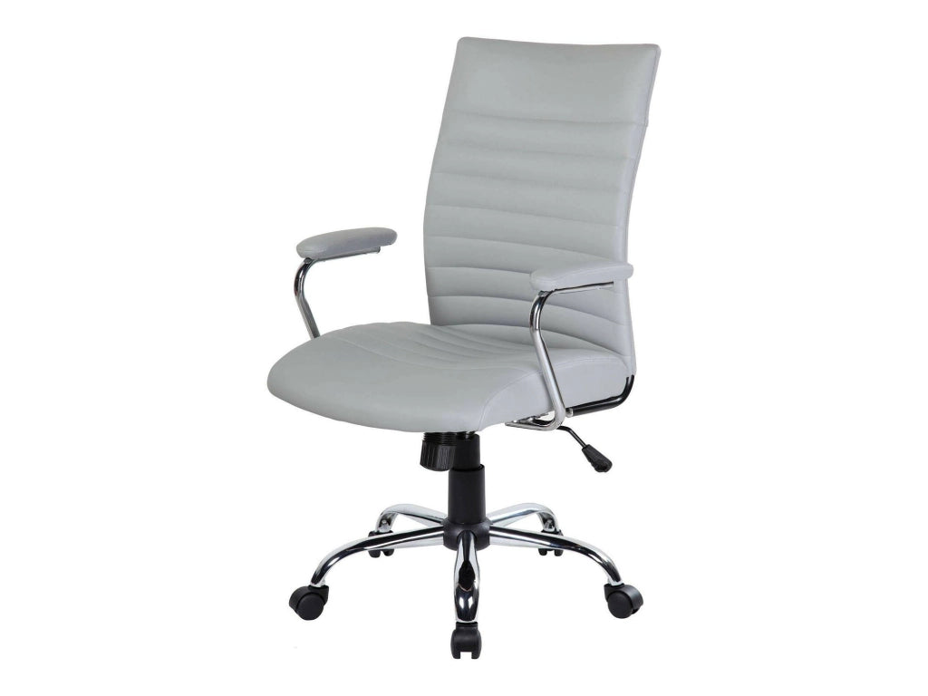 Sedia da ufficio Gaspeite, Poltrona direzionale con braccioli, Sedia ergonomica da ufficio, 57x59h100/109 cm, Grigio