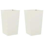 Fioriera rialzata per piante fiori giardino terrazze set da 2 45 x 45 x 75 cm acciaio bianco 02_0038979