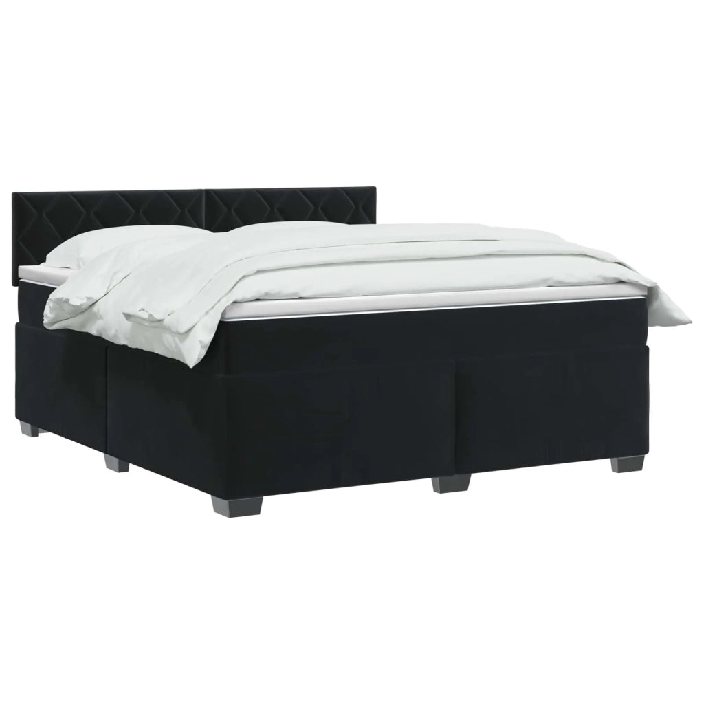 Letto box spring con materasso Nero 180 x 200 cm Velluto 3450772