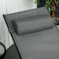 Sdraio da Giardino Reclinabile su 5 Livelli con Cuscino Rimovibile, Alluminio e Texteline, 171x64x82cm Grigio