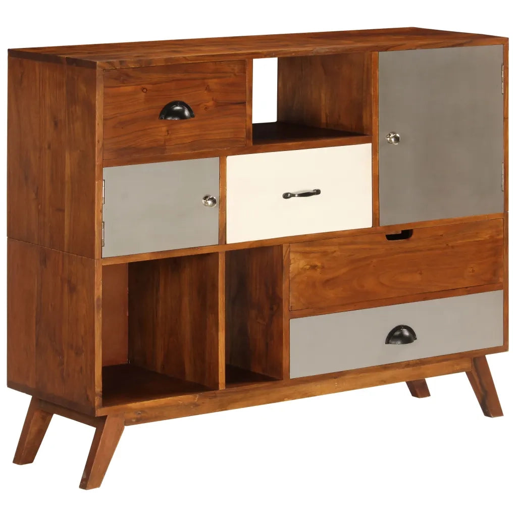Credenza 115x35x86 cm Legno Massello di Acacia cod mxl 19917