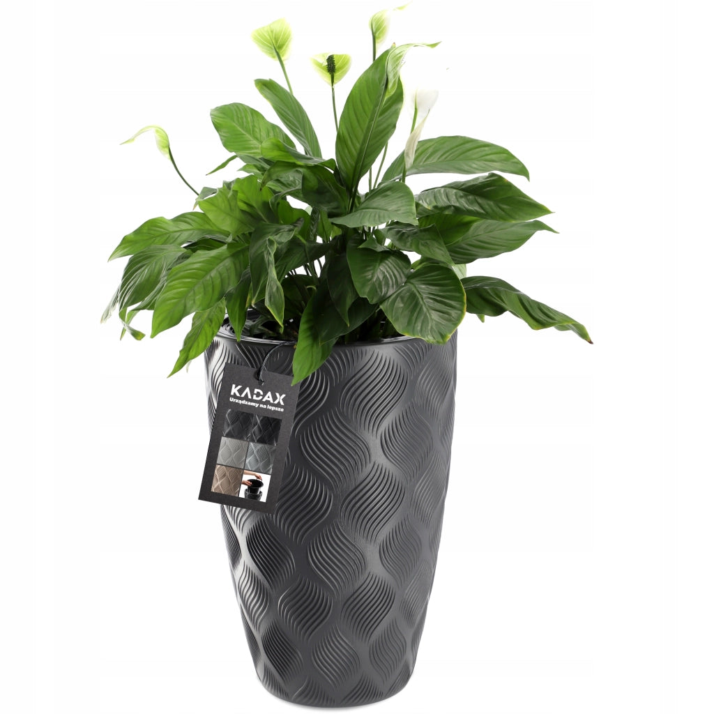 Vaso da fiori KADAX con inserto 58 cm, copertura per vaso da fiori in plastica alta