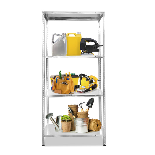 Scaffale in metallo zincato 120kg 4 ripiani 150x75x30cm Nyana Home