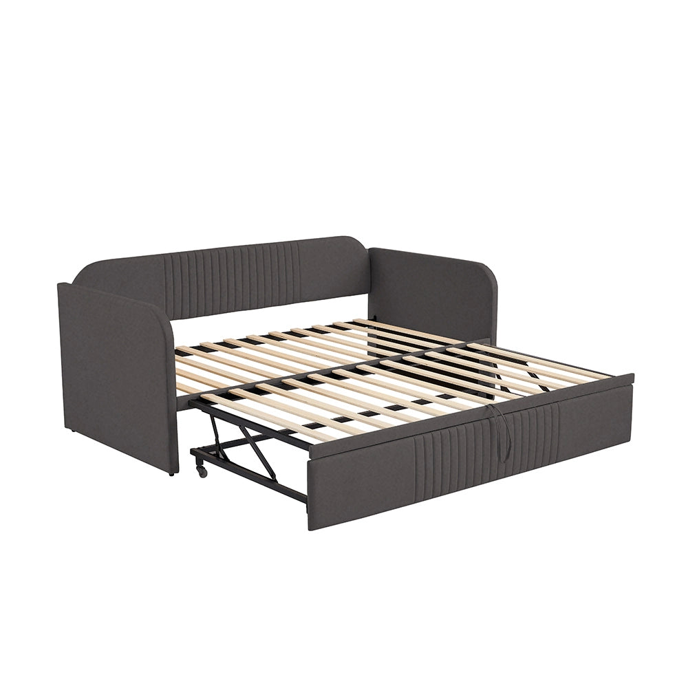 Divano letto estensibile - Xylo - 90/180x190 cm - Grigio - Letto imbottito
