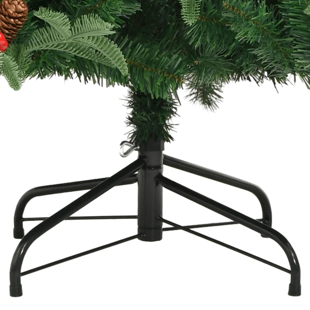 Albero Natale | Decorazioni natalizie Artificiale Incernierato con Pigne e Bacche 210cm