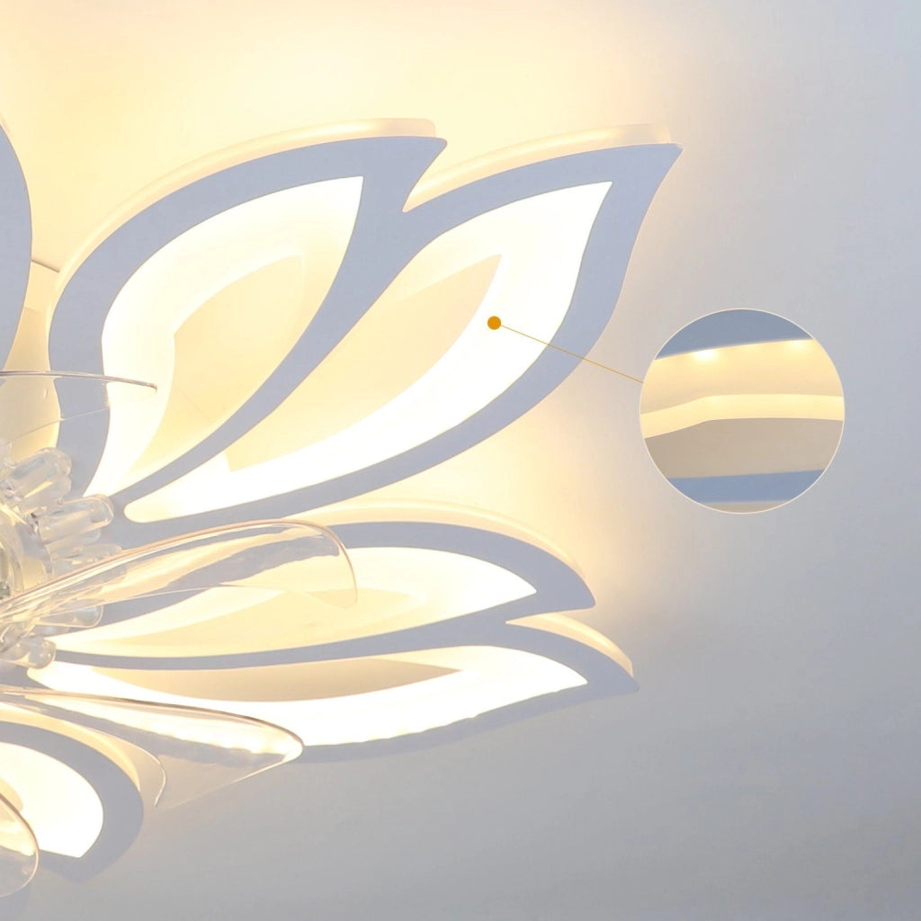 ZMH Ventilatore da soffitto Lampada da soffitto Ventilatore dimmerabile Temporizzazione creativa 6 luci