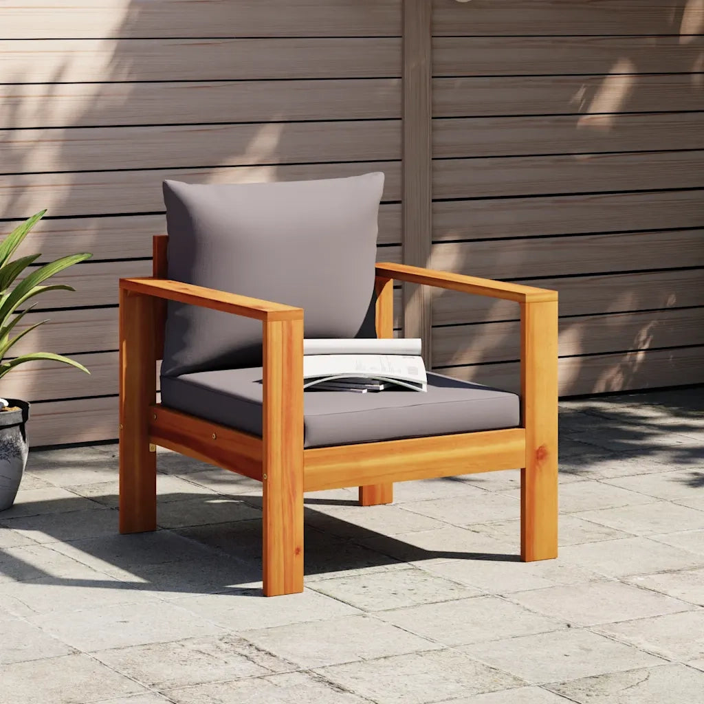 Sedia da Giardino con Cuscini in Legno Massello di Acacia CFW2606500