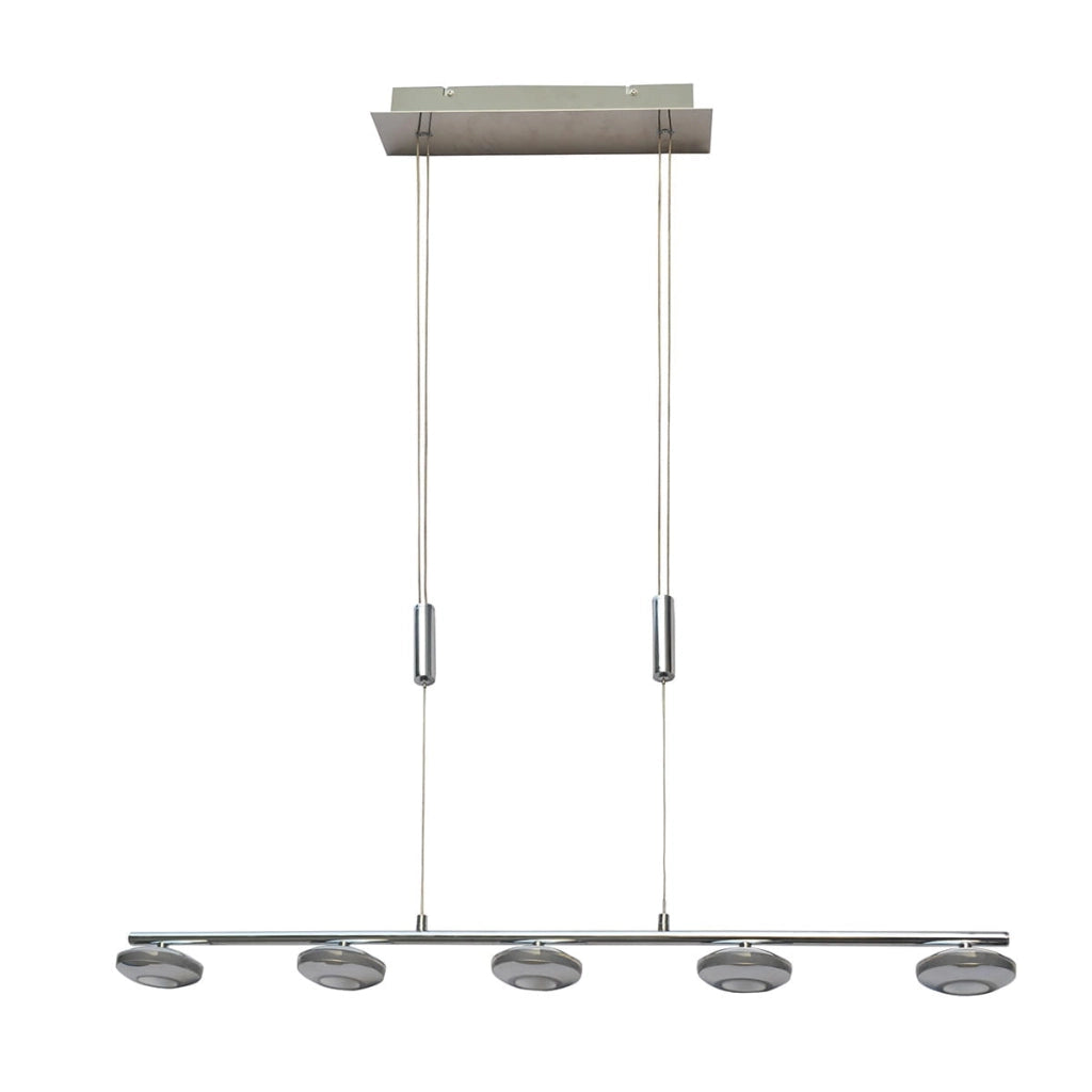 Italux Marley lampada sospensione LED 5 luci cromo moderna