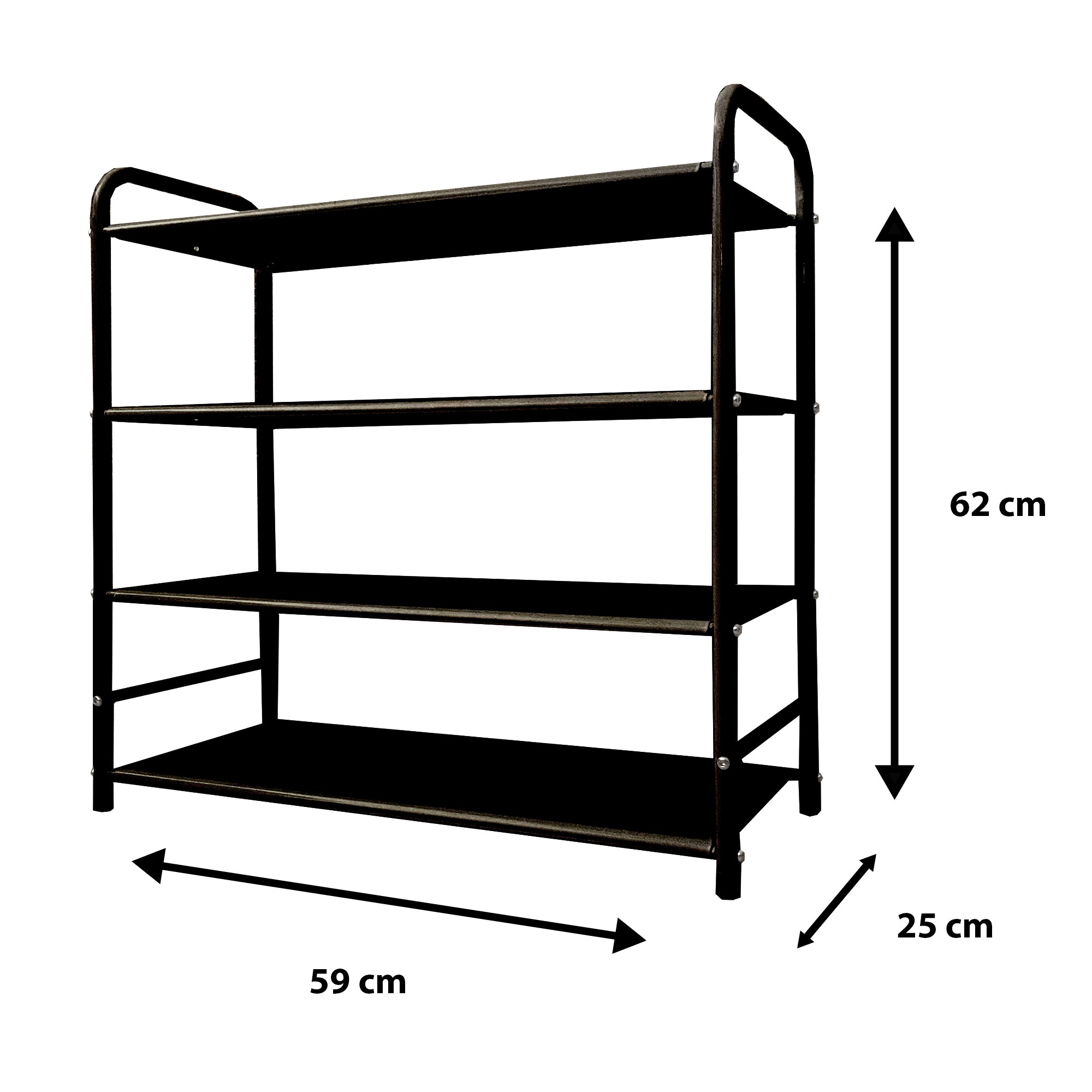 Scarpiera metallica 16 paia Nero Nyana Home